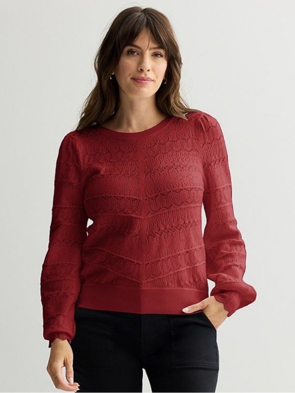 NEW…Draper James Mixed Pointelle  Sweater